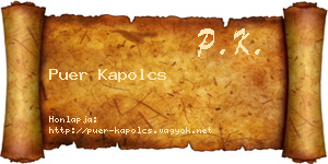 Puer Kapolcs névjegykártya